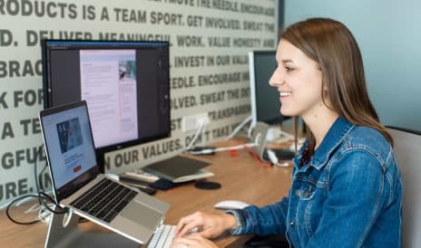 Designer working at desk